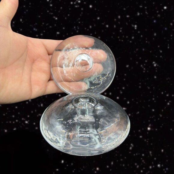 Clear Dome Glass Dimpled Round Candle Holders Made In Finland Glass Votive - Picture 14 of 15